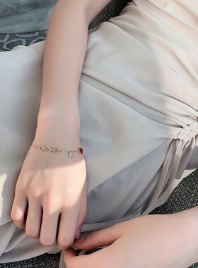 韩版红色爱心闺蜜手链女款
