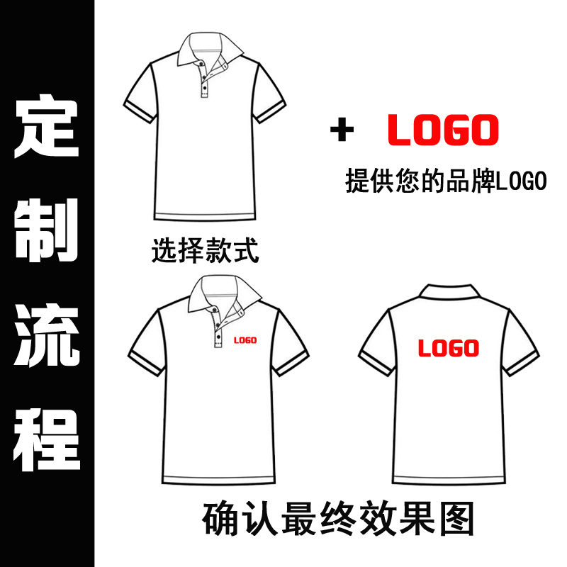 polo衫企业工作服定制印LOGO夏季翻领短袖男女同款团体衫刺绣diy - 图1