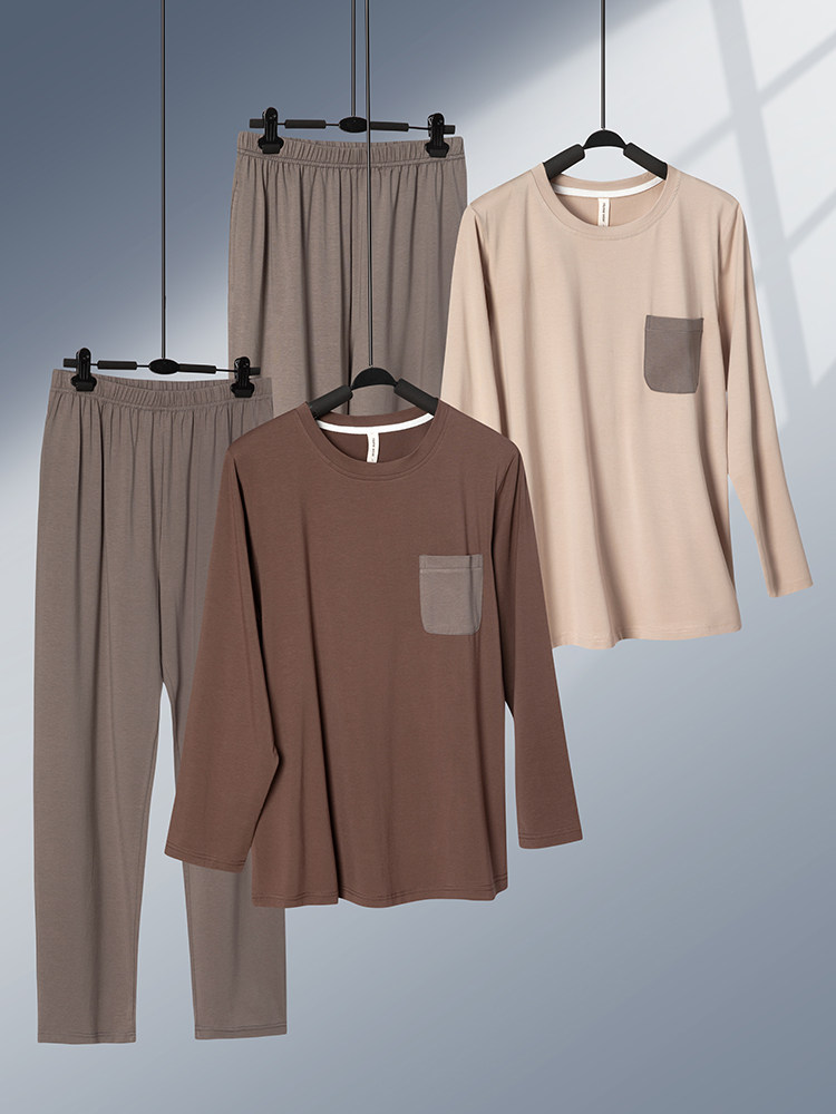 男士莫代尔宽松长袖男套装睡衣 丝萝春秋睡衣/家居服套装