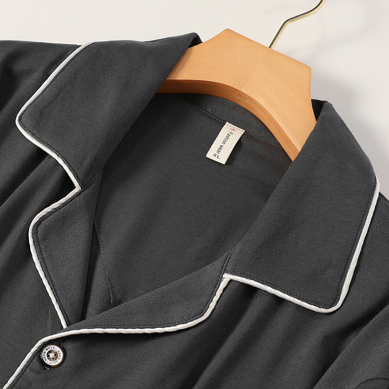 夏季男士莫代尔冰丝长袖男套装睡衣 丝萝春秋睡衣/家居服套装