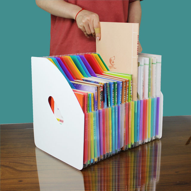 Vertical telescopic and sorting file classification folders