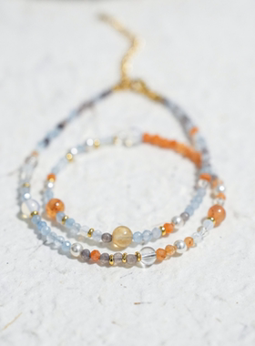 复古天然石温柔文艺串珠项链