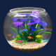Small round fish tank simulated aquatic plant decoration package