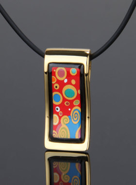 生命珐琅彩扇形小众设计吊坠