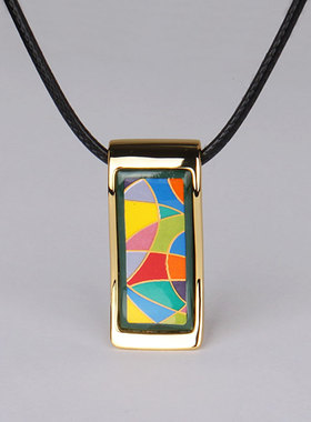 色彩缤纷画珐琅项链女