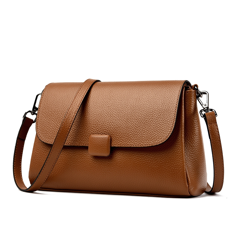 头层牛皮包包女式2025新款斜挎包真皮时尚百搭大容量女士单肩女包 - 图0