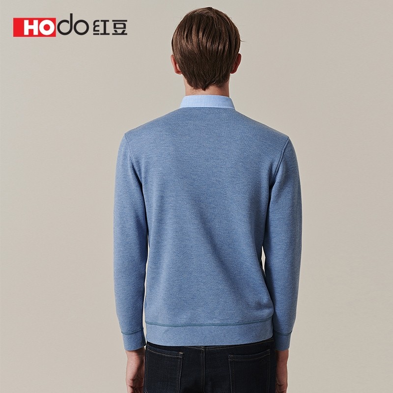 红豆假两件毛衣男24年冬季新款商务休闲保暖加绒加厚衬衫领套头衫,淘宝优惠券,粉丝福利购,淘宝优惠卷