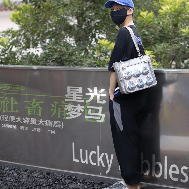 星光梦马痛包托特包极简社畜痛包PU尼龙托特包 Lucky Bubbles-图2