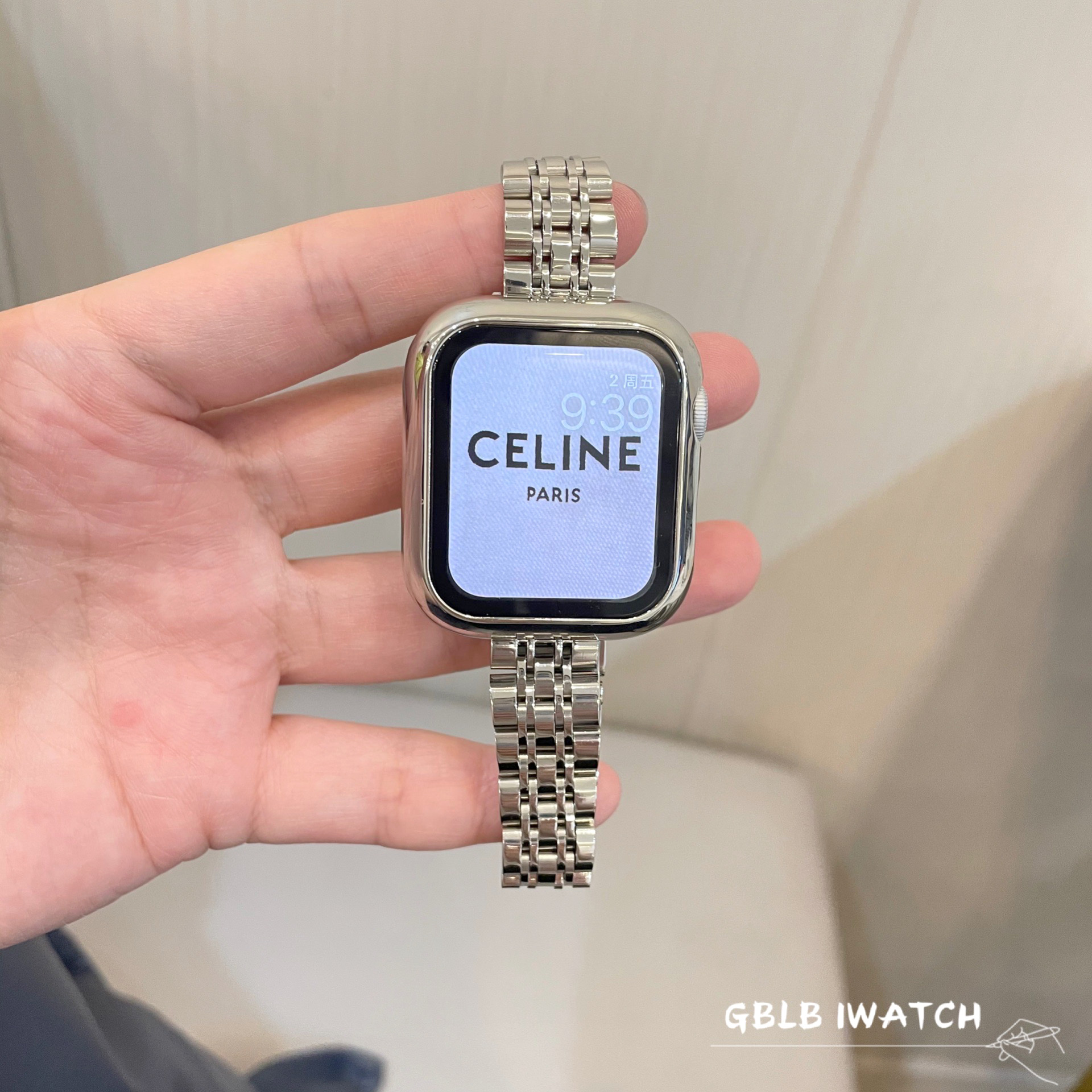 适用苹果手表7表带iwatchS8六珠仟细不锈钢apple watch9SE543商务 - 图0