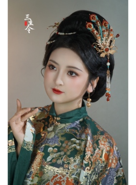 三生令【霓羽】凤凰侧凤明制发饰古风汉服头饰原创手作偏凤百搭