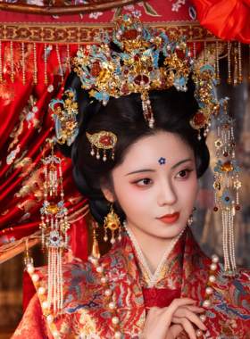 三生令【凤熹】明制珐琅原创婚嫁发冠汉服头饰凤冠国风发饰大气