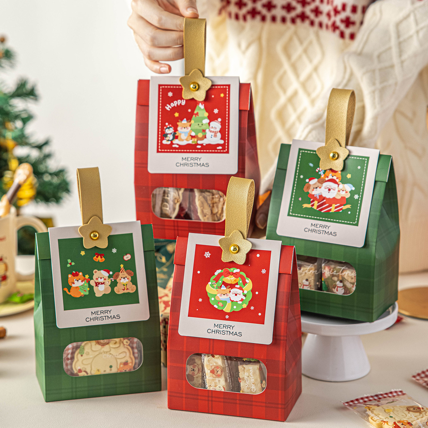 圣诞节雪花酥包装袋饼干机封曲奇糖霜果袋子独立小自封烘焙礼品盒,淘宝优惠券,粉丝福利购,淘宝优惠卷