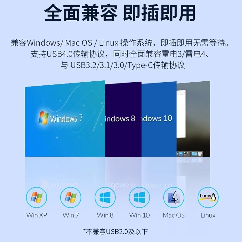 奥睿科m2固态硬盘盒雷电4外置硬盘读取器usb4带散热风扇ssd外接盒 - 图2