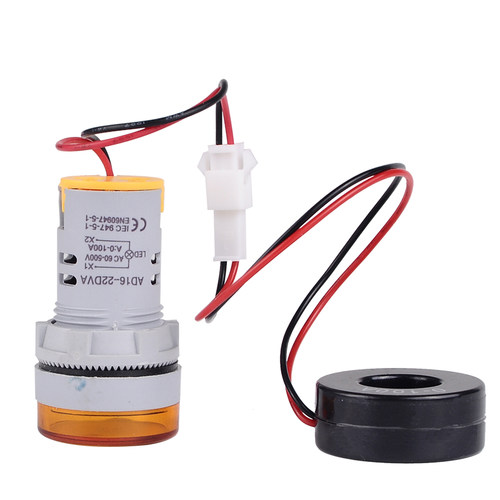 LED数显交流电流电压指示灯110V220V 380V方形电流表22mm配互感器 - 图2