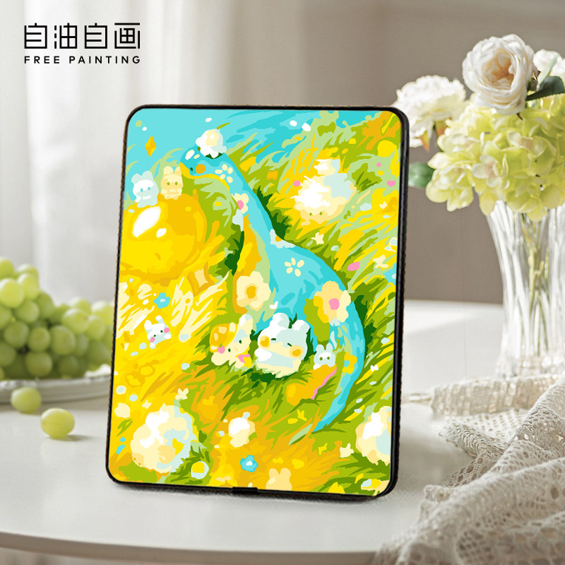 自油自画 数字油画diy填色手绘手工填充卧室卡通油彩画桌面摆台画,淘宝优惠券,粉丝福利购,淘宝优惠卷