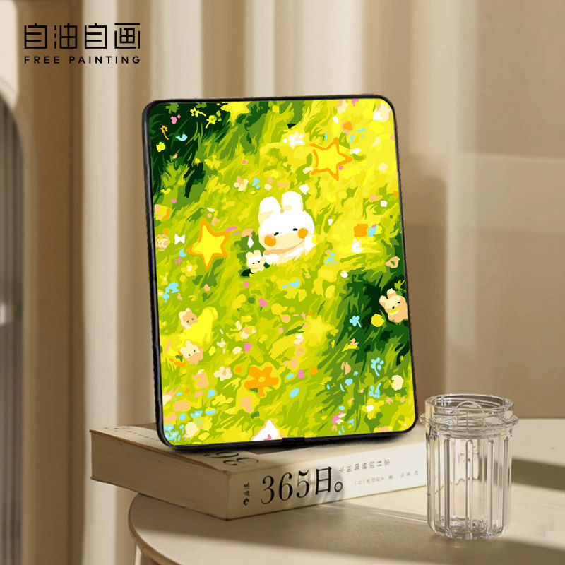 自油自画 数字油画diy填色手绘手工填充卧室卡通油彩画桌面摆台画,淘宝优惠券,粉丝福利购,淘宝优惠卷