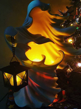 跨境万圣节女巫树脂提灯