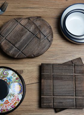 实木轻奢耐高温木托方形