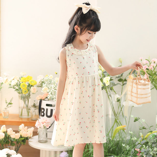 Girls' thin summer dress floral dress