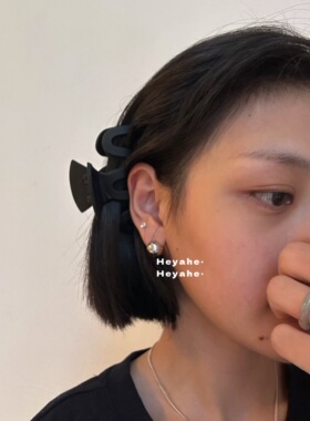 heyahe大波浪夹磨砂黑M夹