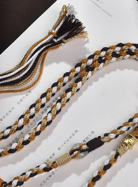 藏式手工编织绳唐卡项链绳玉石蜜蜡文玩配件挂绳八股五彩绳毛衣链