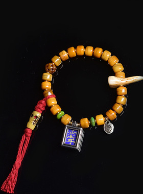 天然骆驼骨手串单圈文玩佛珠手链男女款藏式文玩念珠饰品民族风