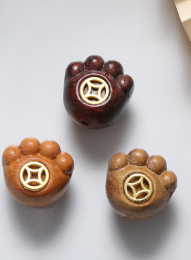 沉香木DIY创意时尚文玩配件手工散珠吊坠男女手机链饰品配饰