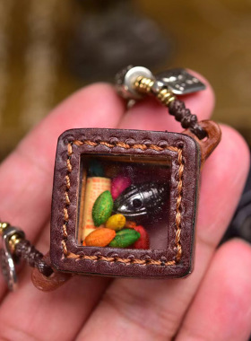 纯手工编织绳项链可调节藏式文玩娘拉擦擦吊坠锁骨链民族风毛衣链