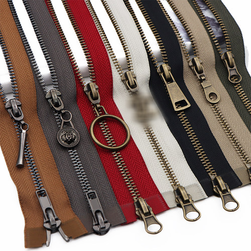 5号金属拉锁双头古铜齿羽绒服夹克棉衣门襟双向大衣黑色拉链辅料 - 图1