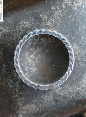 苗乡风锤纹足银订做戒指