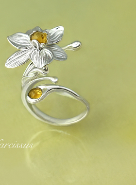 上觉九九首饰设计手工水仙戒指