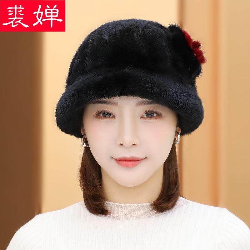 貂皮帽子女冬季水貂毛皮草中老年鸭舌帽貂绒保暖老太太妈妈蒙古帽,淘宝优惠券,粉丝福利购,淘宝优惠卷
