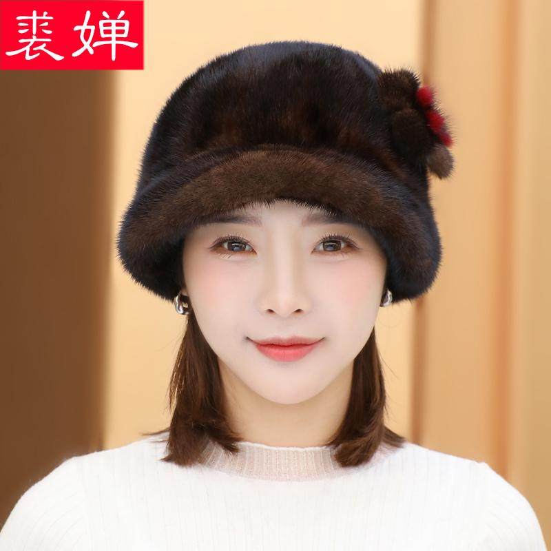 貂皮帽子女冬季水貂毛皮草中老年鸭舌帽貂绒保暖老太太妈妈蒙古帽,淘宝优惠券,粉丝福利购,淘宝优惠卷