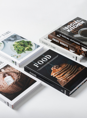 餐饮美食书房餐厅装饰品可翻页书