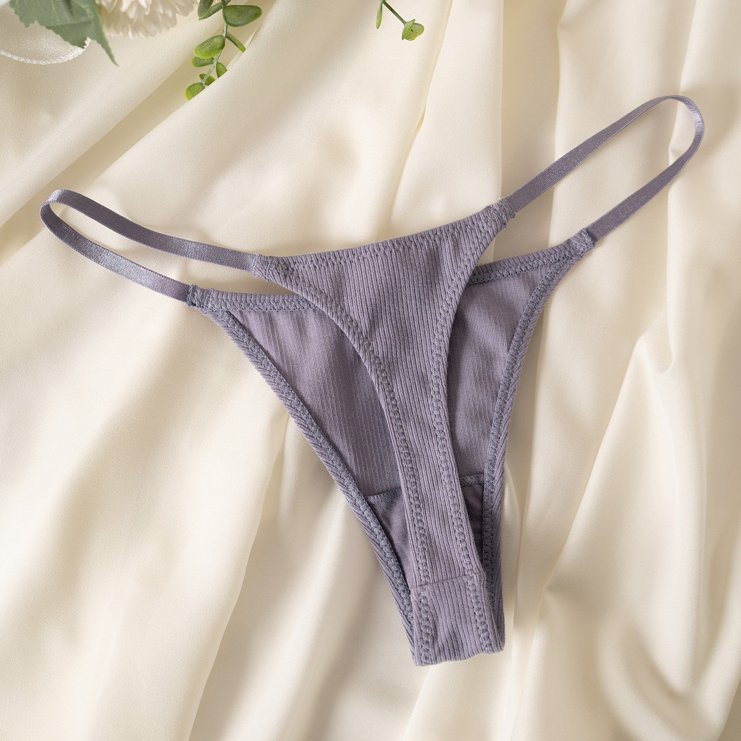 细带运动棉丁字裤女高叉罗纹棉无痕内裤健身撸铁性感加大码T-back,淘宝优惠券,粉丝福利购,淘宝优惠卷