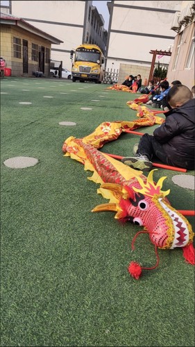 儿童舞龙道具幼儿舞龙小孩舞龙舞龙道具龙头儿童舞龙玩具绸缎布龙 - 图3