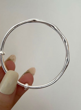 久一光面女纯银实心手镯