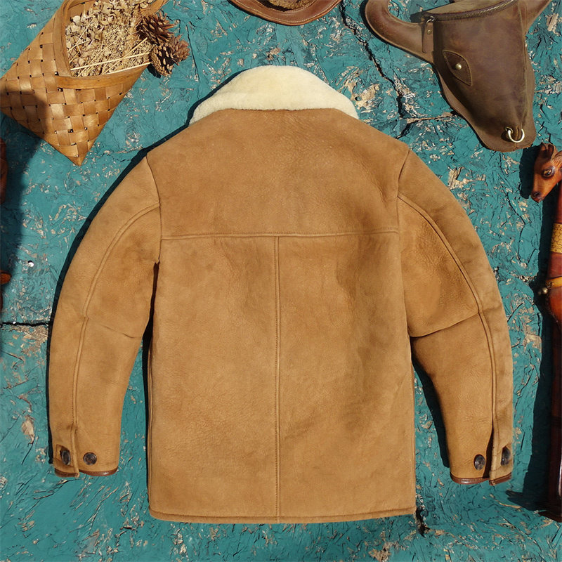 韩版暖烟草色中长款头层羊皮毛一体真皮皮衣男女同款保暖御寒时尚,淘宝优惠券,粉丝福利购,淘宝优惠卷