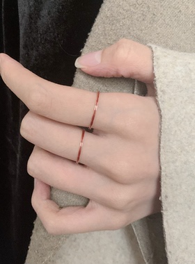 小众设计时尚潮流ins女钛钢戒指