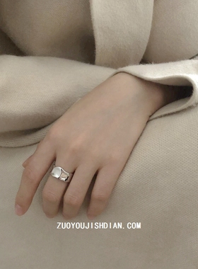 ins纯银色不规则男女韩版戒指