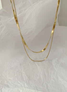 小众钛钢ins潮风双层高级感项链