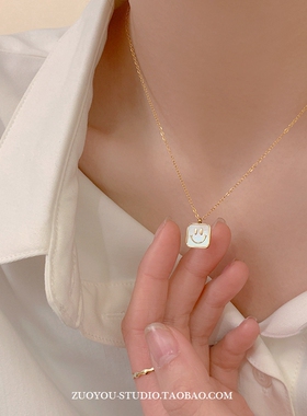 贝母项链女不掉色小众轻奢高级感