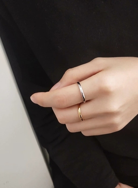 钛钢不褪色ins风极细女闺蜜戒指