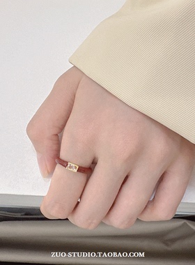 轻奢高级感红色滴釉锆石戒指