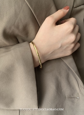 小众高级感手环18K金竹节手镯女