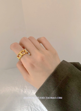 女小众冷淡风戒指不掉色