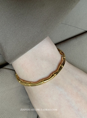 钛钢不掉色ins风小众冷淡竹节