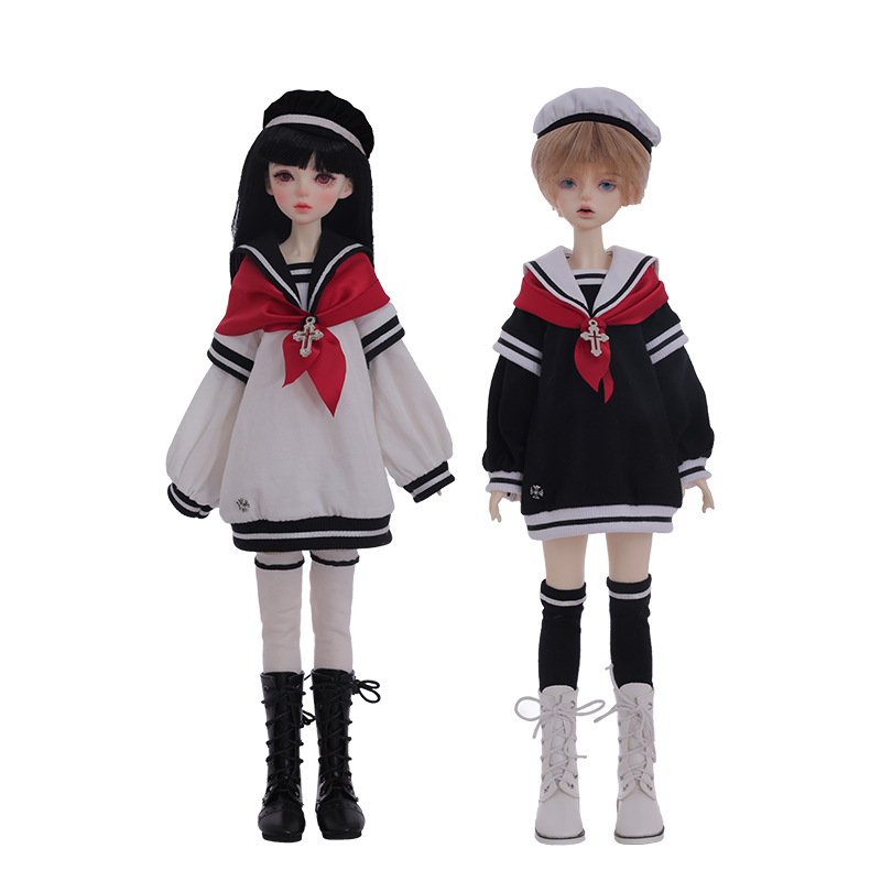 BJD娃娃4分SD人形关节可动玩偶西莉亚学院风多色领巾化妆换装娃娃 - 图3