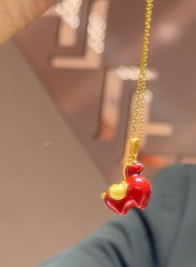 小红马仿陶艺墩墩可爱憨态毛衣链