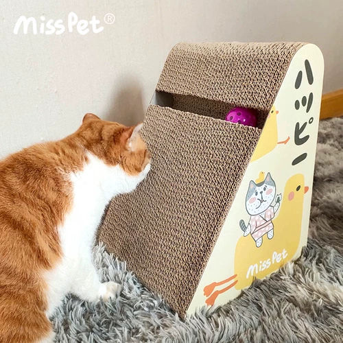 Zoo│misspet Duck Triangle Slope Cat Grab Catal Gurrugated Paper Cat Cat